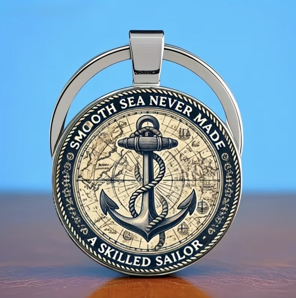 3/$25 Smooth Sea Never Made A Skilled Sailor Anchor Keychain NEW